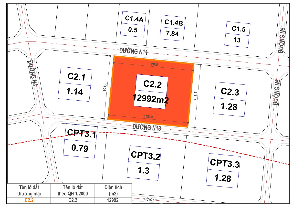 Diện Tích Phân Khu Điển Hình KCN Cầu Cảng Phước Đông Diện Tích Phân Khu Điển Hình KCN Cầu Cảng Phước Đông