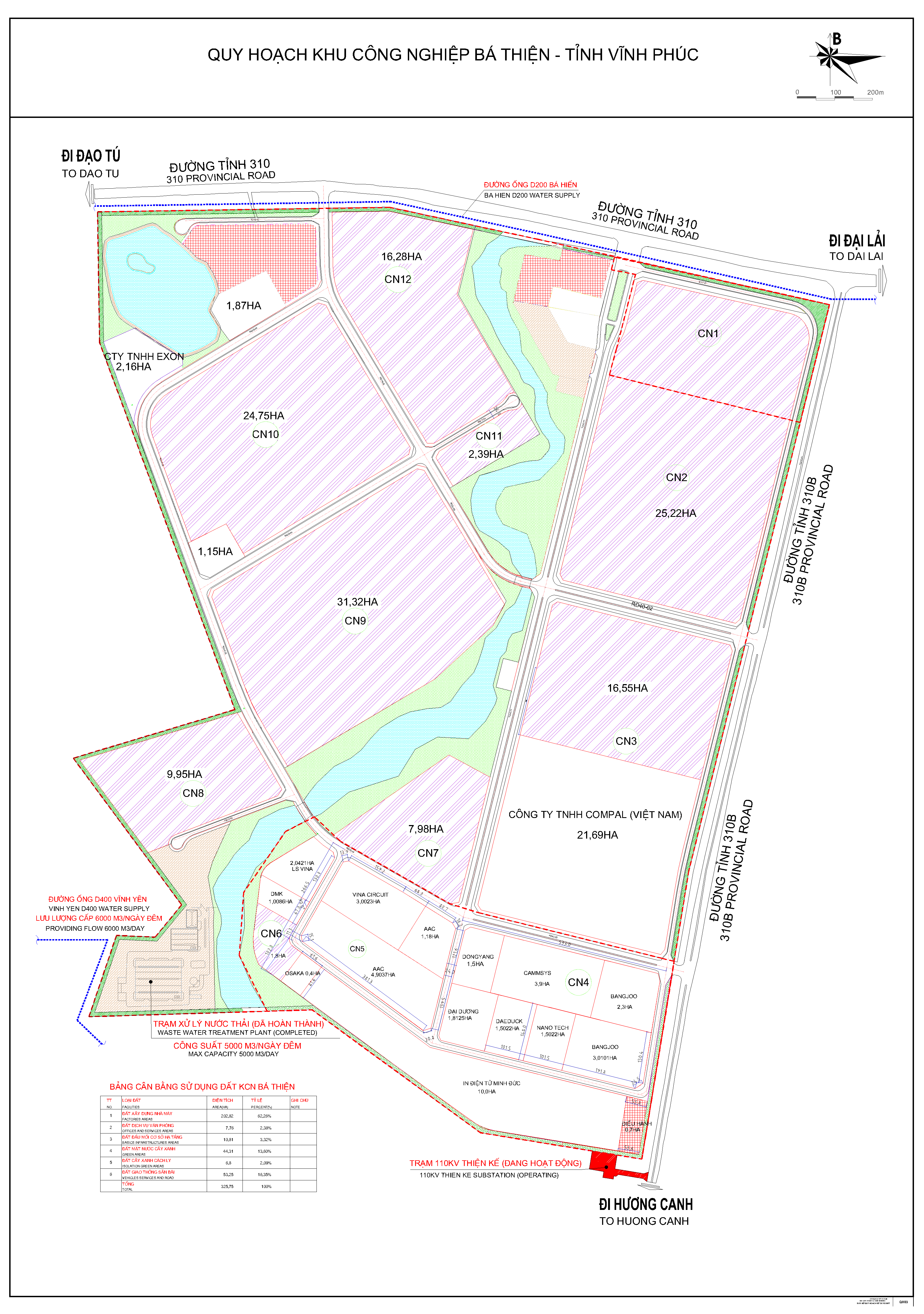 Mặt Bằng Khu Công Nghiệp Bá Thiện II