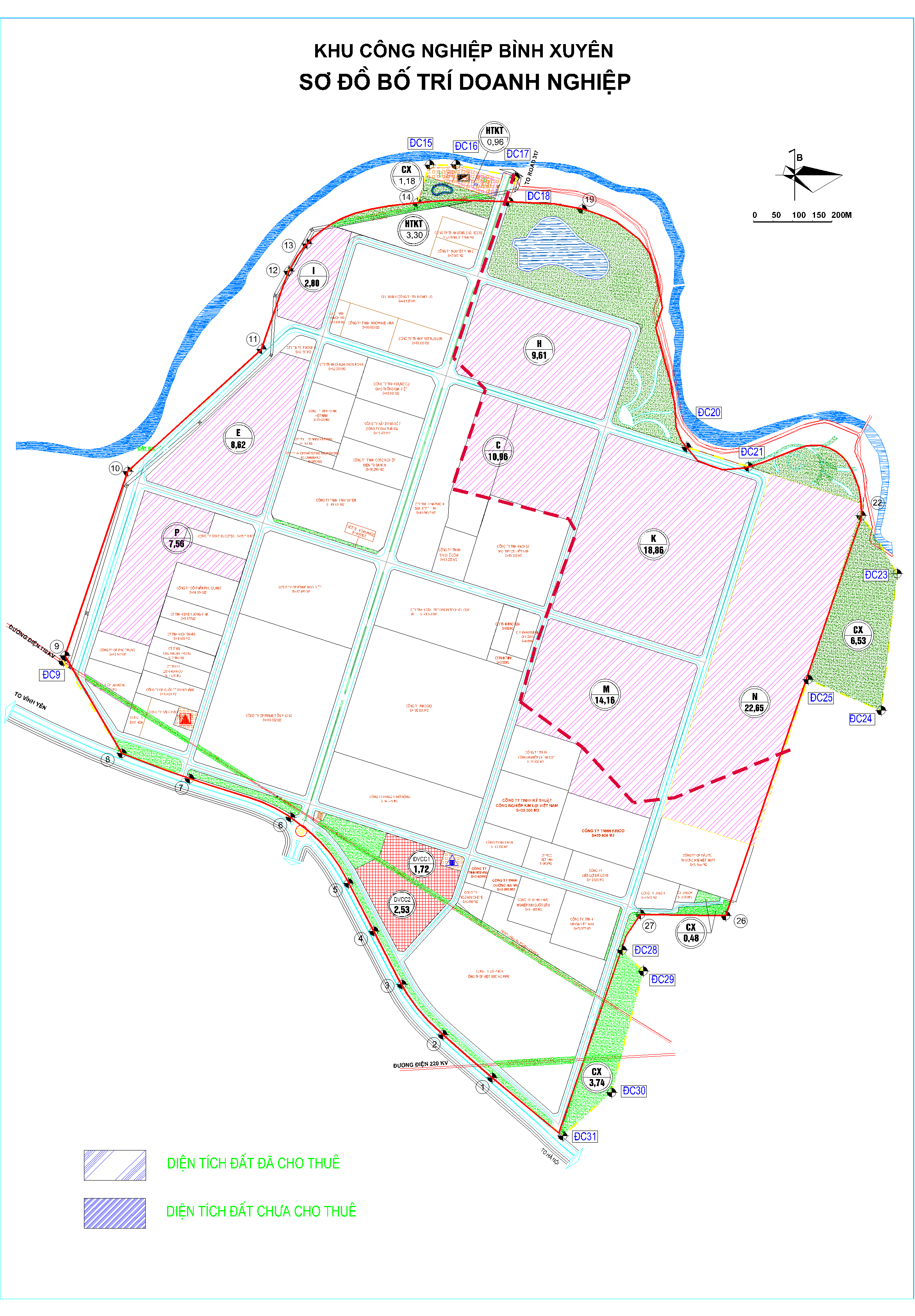 Mặt Bằng Khu Công Nghiệp Bình Xuyên I