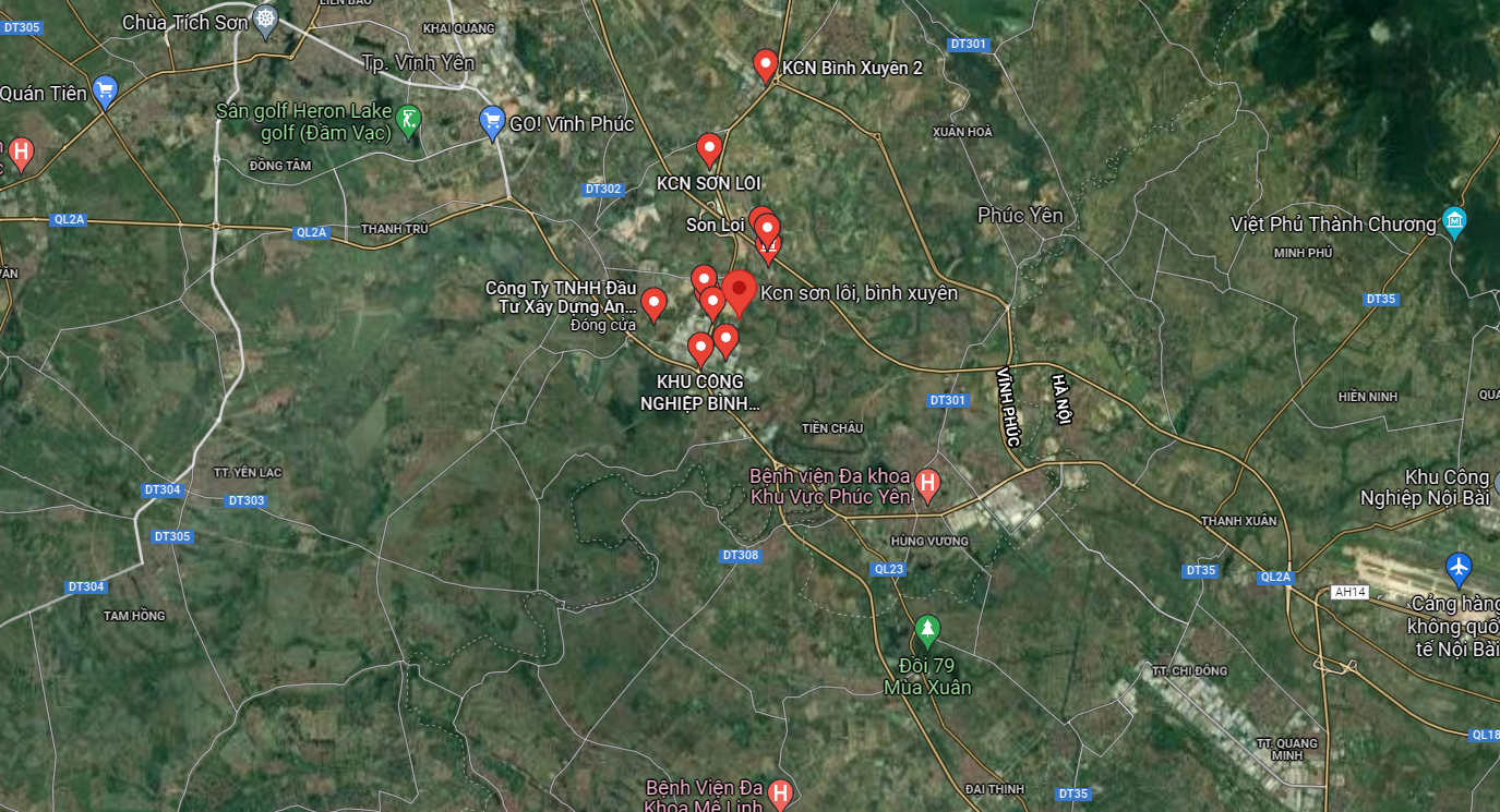 Vị Trí Khu Công Nghiệp Sơn Lôi Vị Trí Khu Công Nghiệp Sơn Lôi