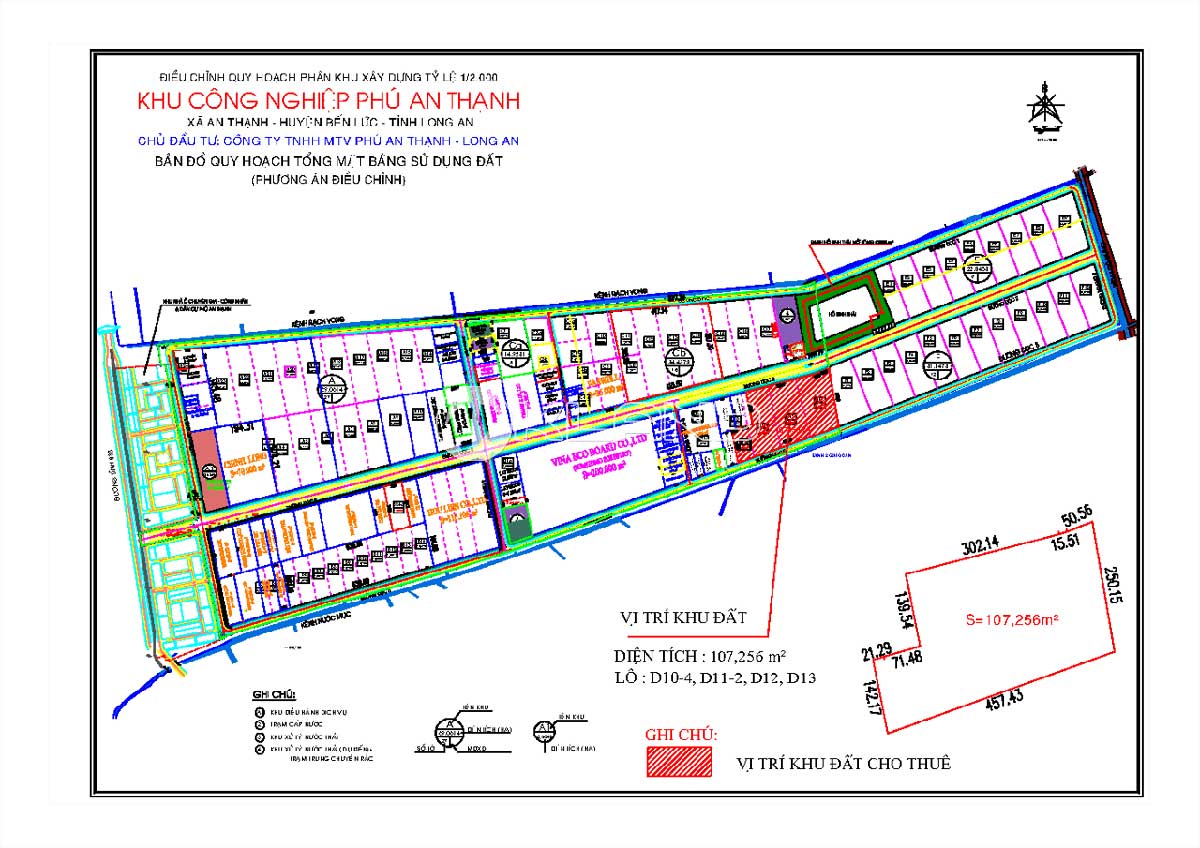 Mặt bằng Khu công nghiệp Phú An Thạnh – PAT IP Long An