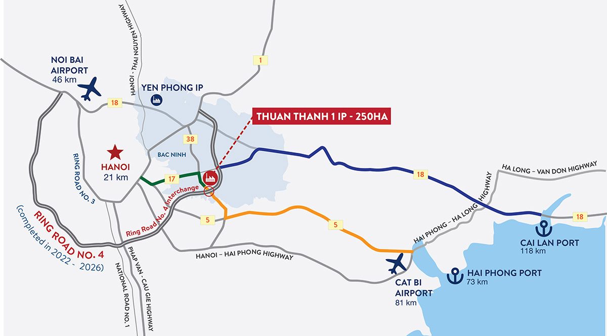 Vị Trí Khu Công Nghiệp Thuận Thành 1