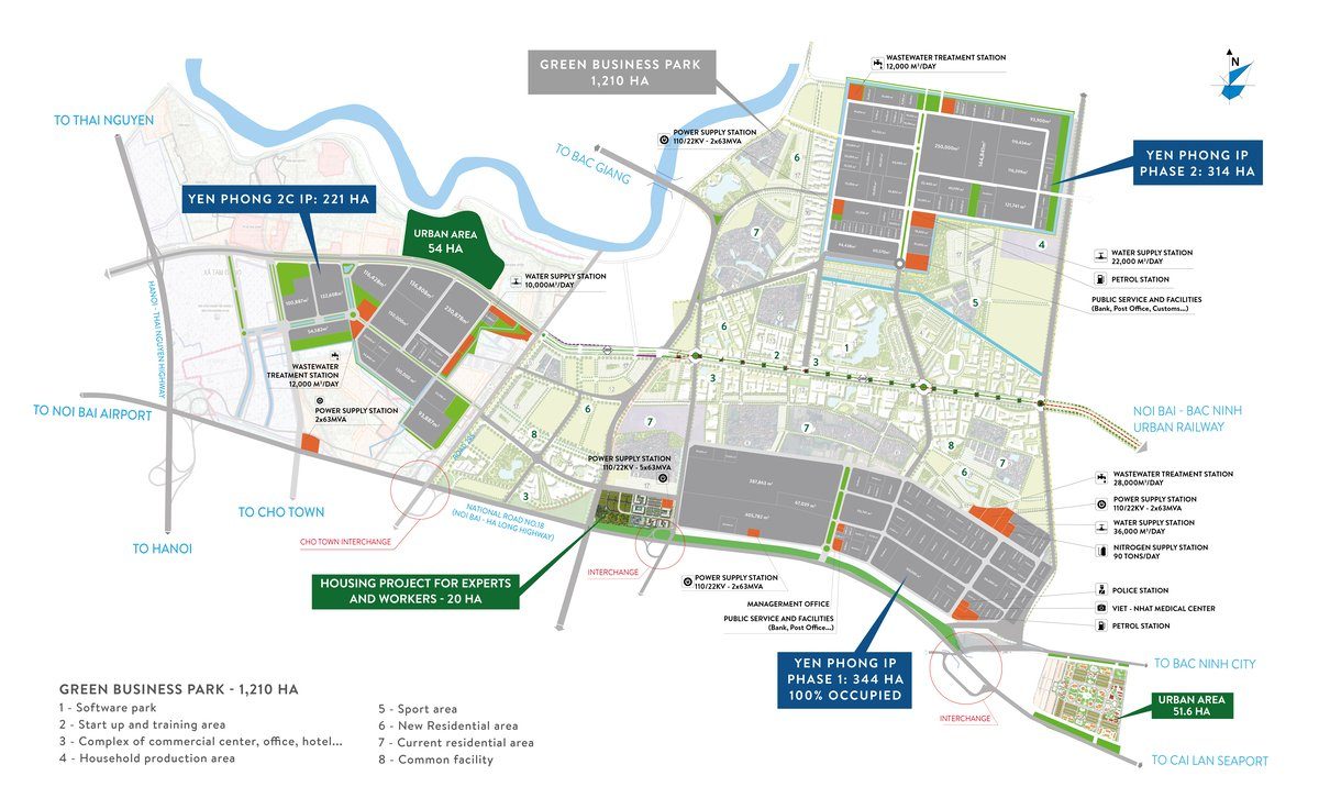Mặt Bằng Khu Công Nghiệp Yên Phong 1
