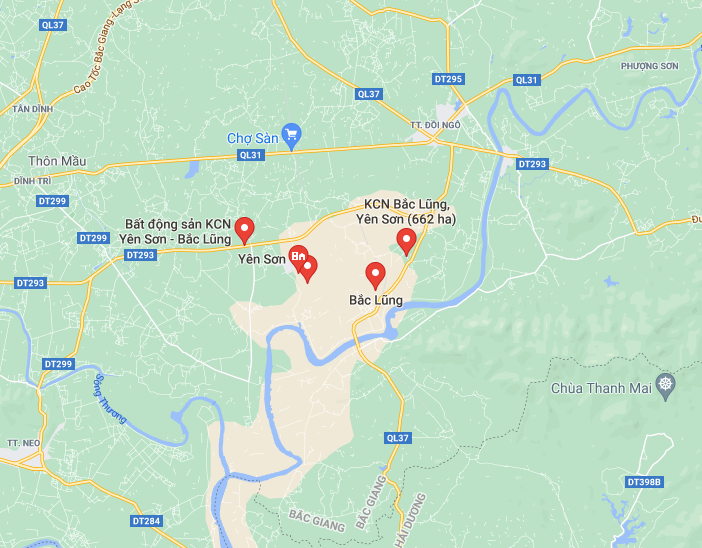 Vị Trí Khu Công Nghiêp Yên Sơn - Bắc Lũng Vị Trí Khu Công Nghiêp Yên Sơn - Bắc Lũng