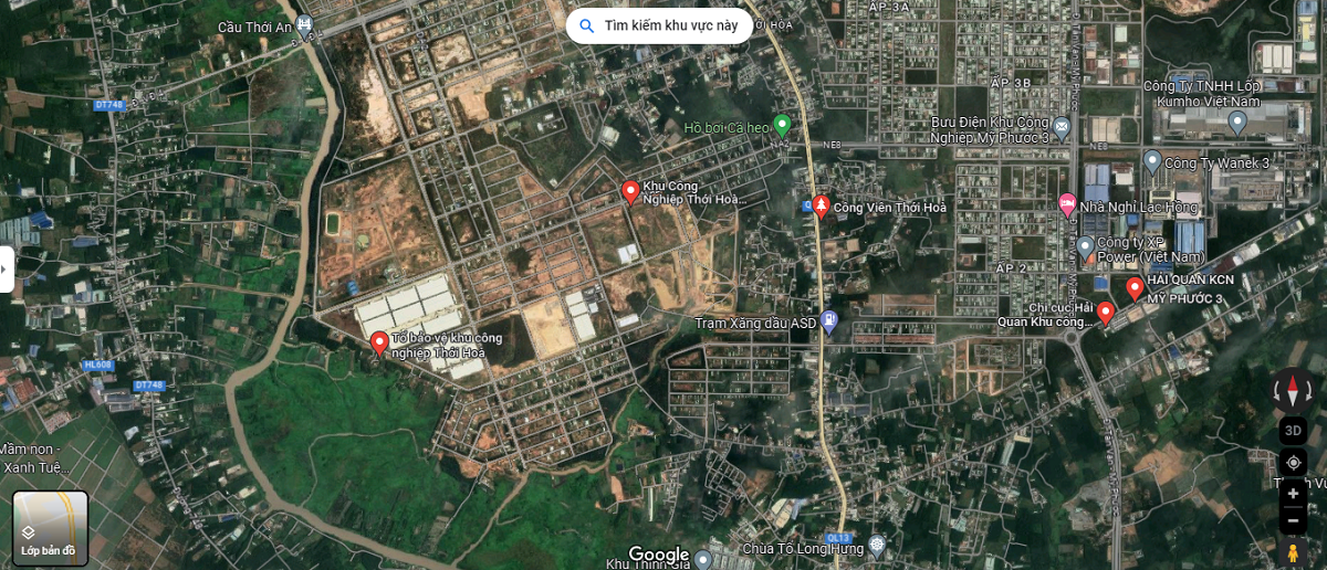 Vị Trí Khu Công Nghiệp Thới Hòa Bình Dương